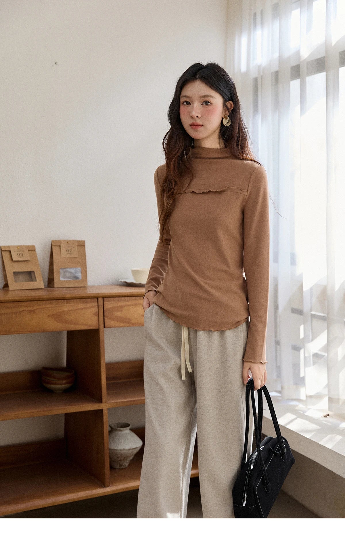 Mishow Multi-Color Thermal Turtleneck Top MXE91Z2784