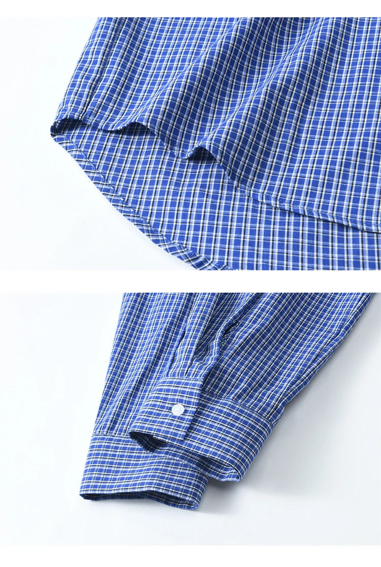 MISHOW Fashion Retro Blue Checkered Shirt Women's Autumn New Loose Casual Lapel Cotton Shirts Long Sleeves Tops Women MXE11C0398