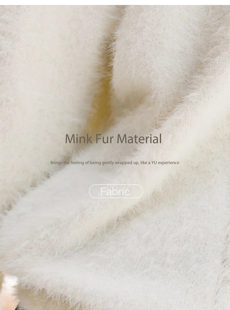 MISHOW Fashion Pullover Women 2025 Autumn Winter Apricot Soft Loose V-neck Cable Knit Sweater Office Lady Loose Top MXE51Z2594