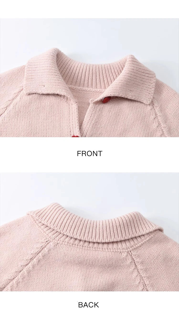 MISHOW Love Heart Button Sweater Color Clash Women Winter Clothing Knitted Cardigan Loose Versatile Thick Warm Tops MXD58Z1127