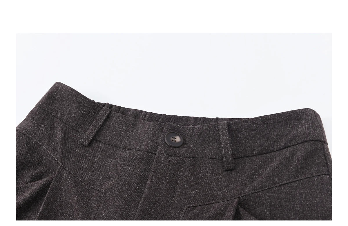 MISHOW Women's Dark Purple Wide Leg Pants 2026 Spring High Waist Pleated Pants Back Elastic Waist Casual Trousers MXF13K1204