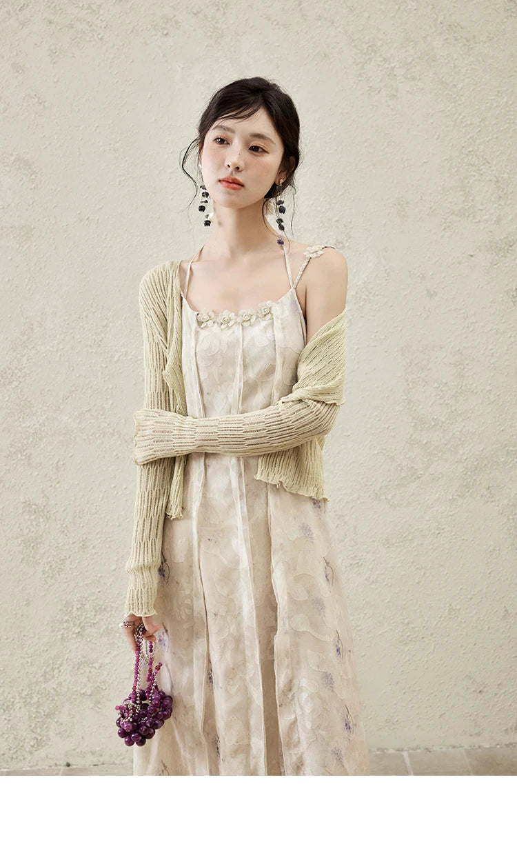 MISHOW Print Suspender Dress Women 2025 Spring Summer Square Collar Sleeveless Cut Flower Dresses New Fashion Slim MXE16L2144