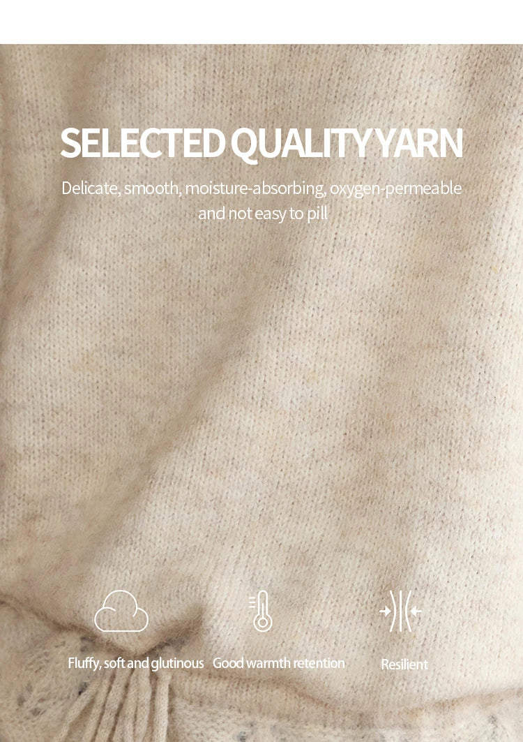 MISHOW Apricot Drawstring Waist Pullovers Women 2025 Winter New Luxury Three-dimensional Flower Hollow Out Sweater MXE88Z2709