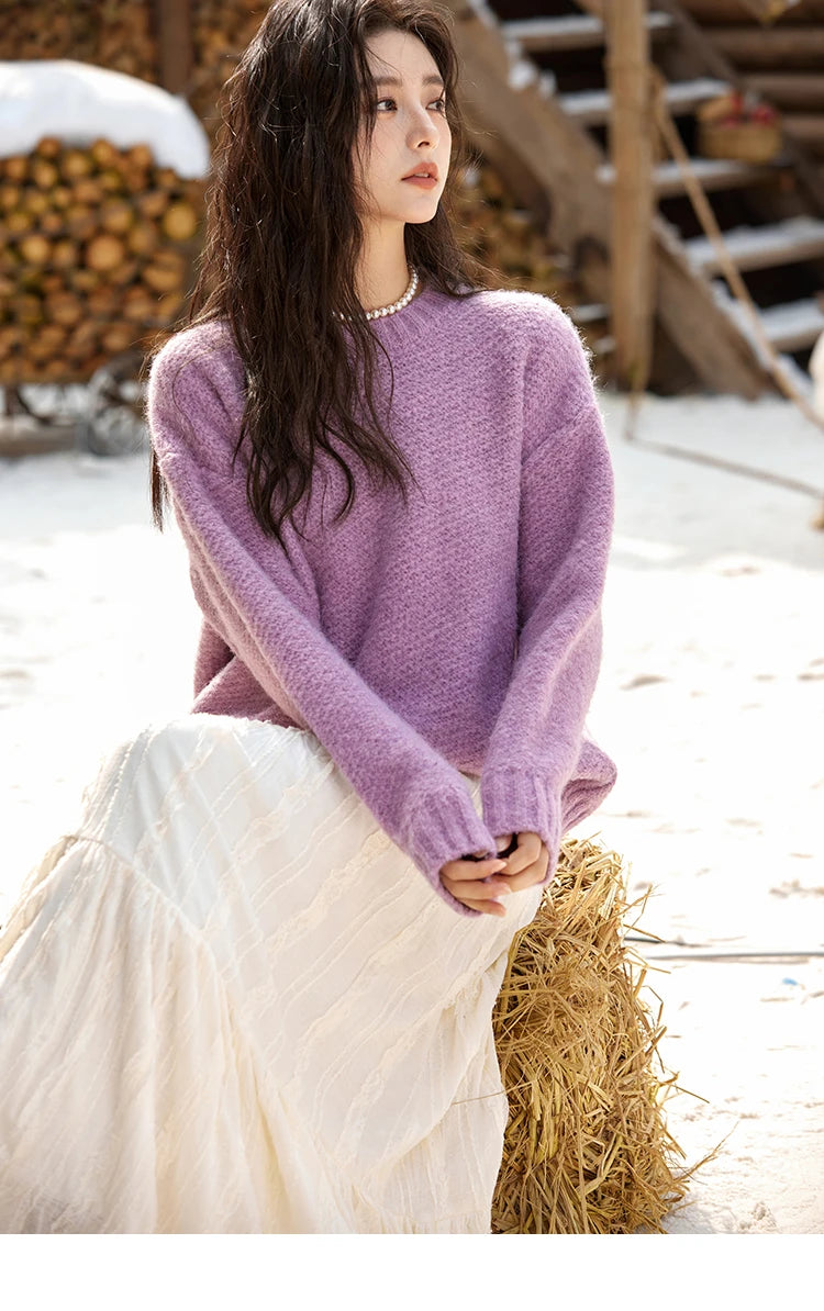 MISHOW Knitted Sweater Daily Leisure Versatile Pullovers Match Bag Oversized Sweater Women Soft Warm Office Lady MXD57Z1083