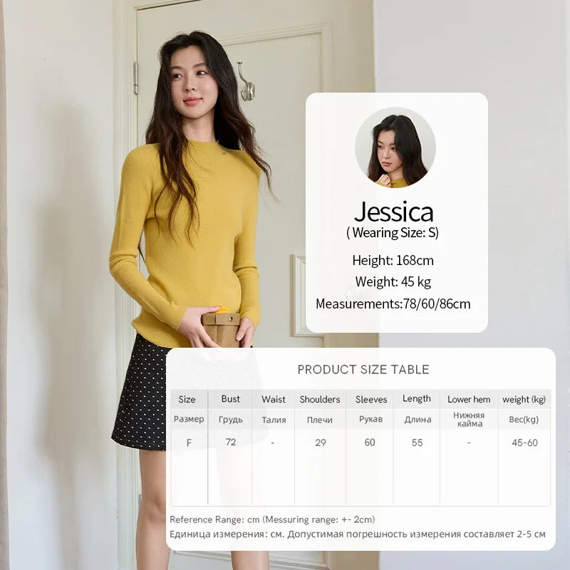 MISHOW Woman Long-sleeved Tops 2025 Autumn Winter Minimalist Mock Neck Knited Top Commute Casual Slim Pullover Woman MXE48Z2583