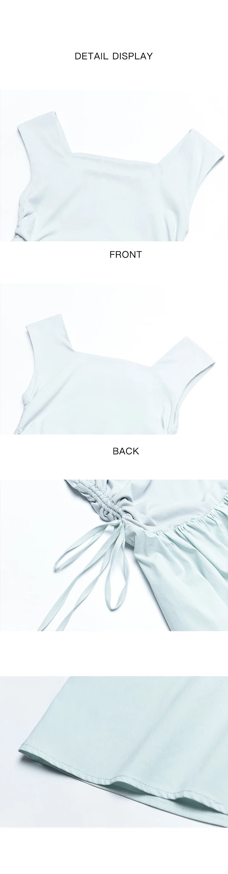 MISHOW Square Neck Patchwork Knitted Long Dress Summer 2024 Minimalist High Waist Side Drawstring Waist Slim Dresses MXD23L1818