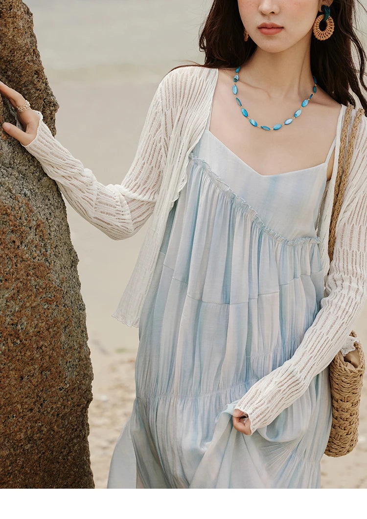 MISHOW Summer Holiday Camisole Dress for Women 2025 New Tie Dye Slim Sleeveless Seaside Long Dresses Female Fashion MXE12L2118