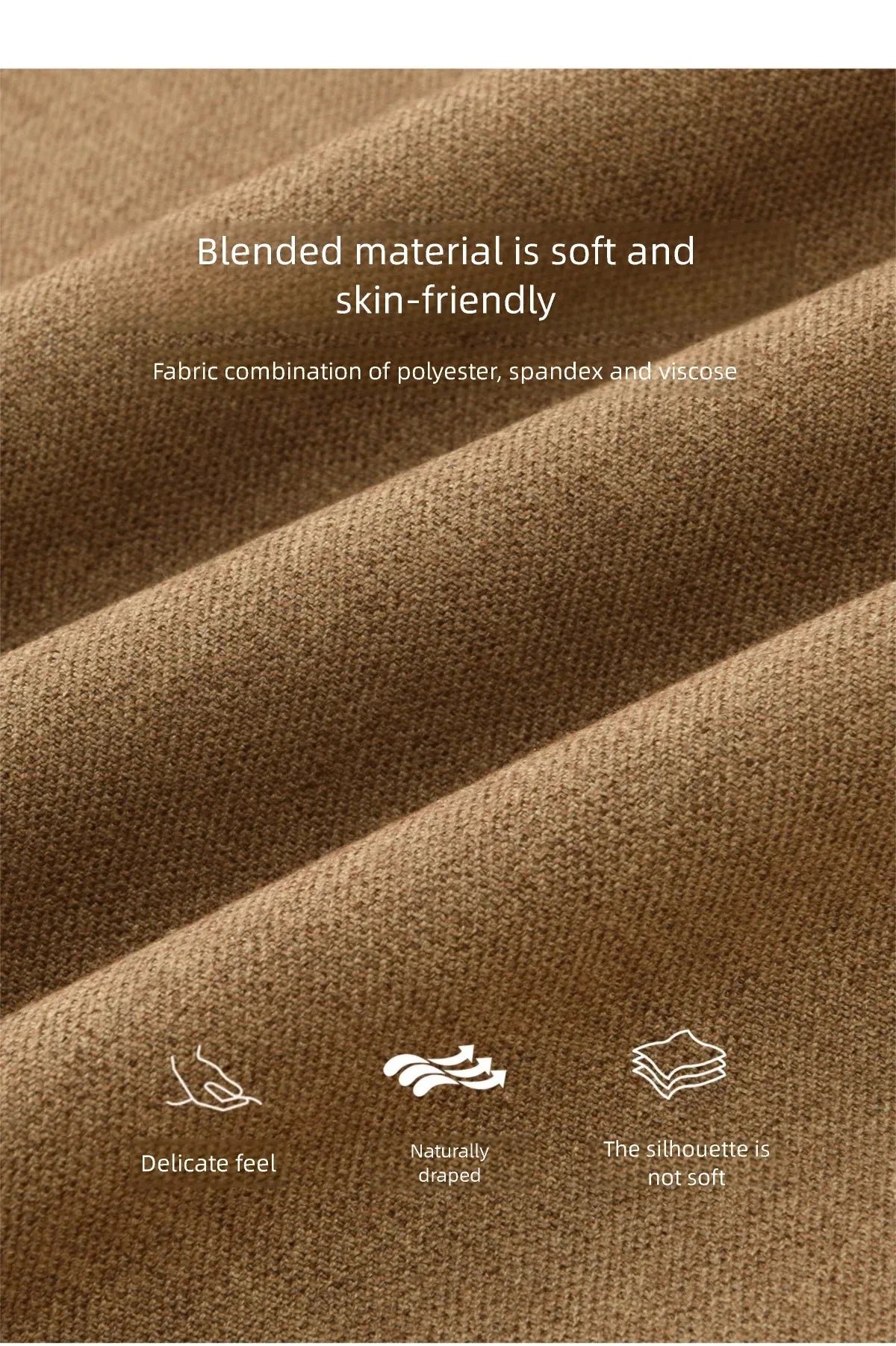 MISHOW Women's Strap Design Brown Wide Leg Pants Spring High Waist Back Elastic Waist Pants Casual Loose Trousers MXF11K1134