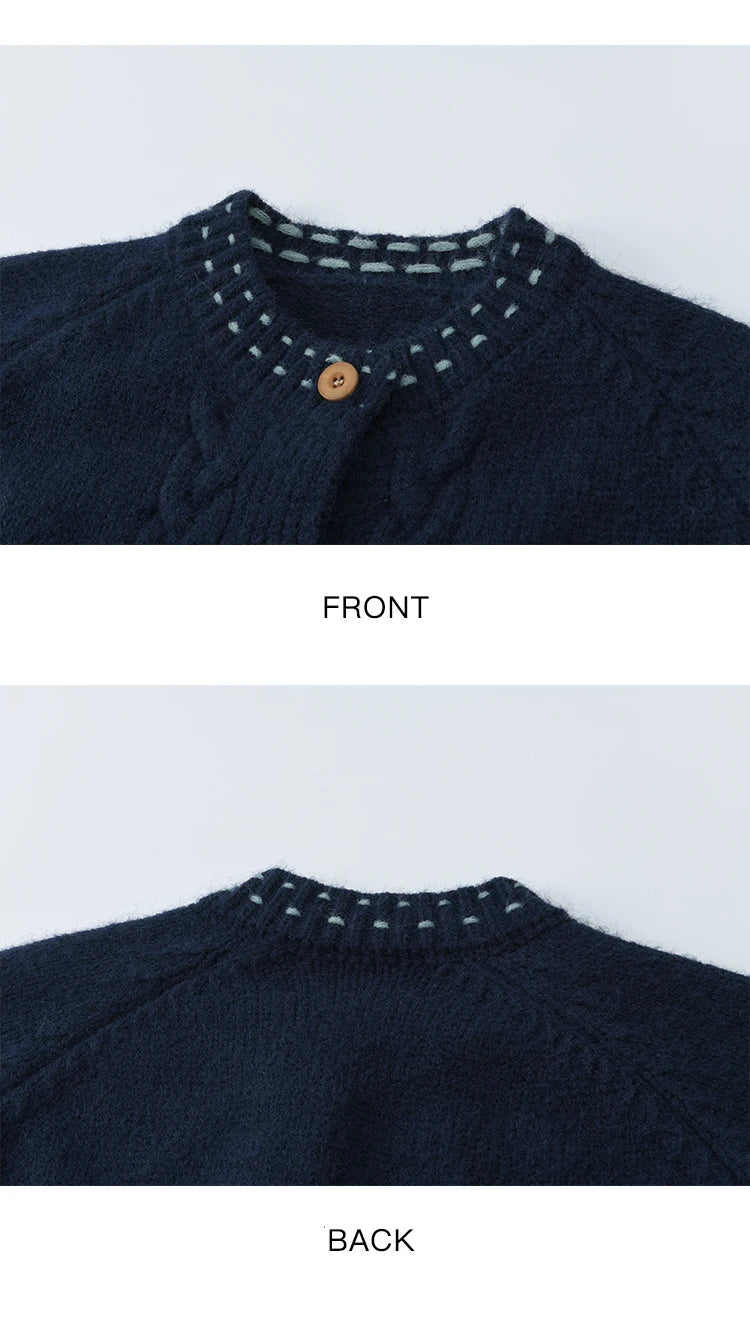 MISHOW Women's Cardigan 2025 Autumn Winter Yellow Cable Knit Cardigan Hand-Drawstring Design Commuter Short Jacket MXE47Z2566