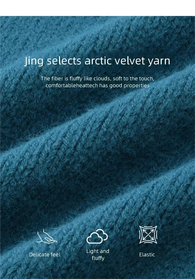 MISHOW Woman Knit Top Peacock Blue Jacquard Sweater for Women 2025 Winter O-neck Long Sleeve Loose Fit Thick Sweater  MXE86Z2751