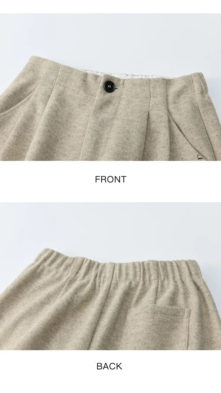 MISHOW  Women's Winter Pants 2025 Retro Trousers with Three-dimensional Pleats Pants Pocket Decoration Wide Leg Pants MXE90K1129