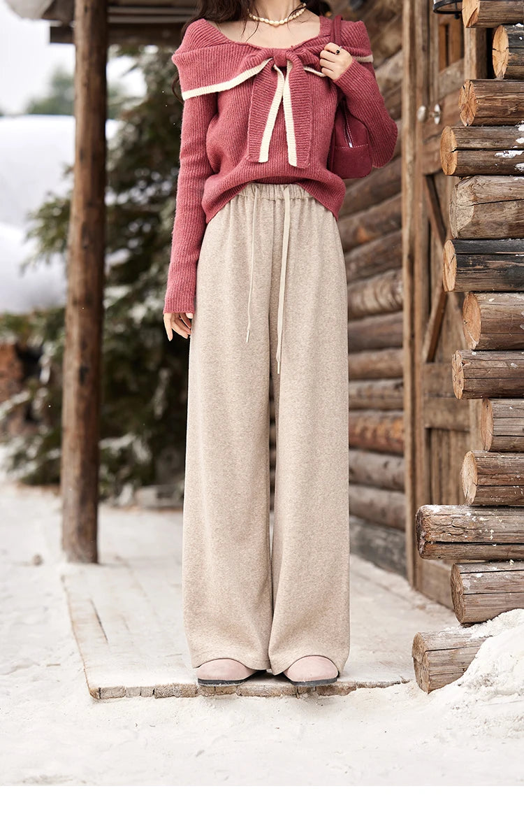 MISHOW Wide Legged Pants Women's Casual Versatile Long Pants 2025 Fall Winter New Korean High-waist Thin Pants MXD34K0824