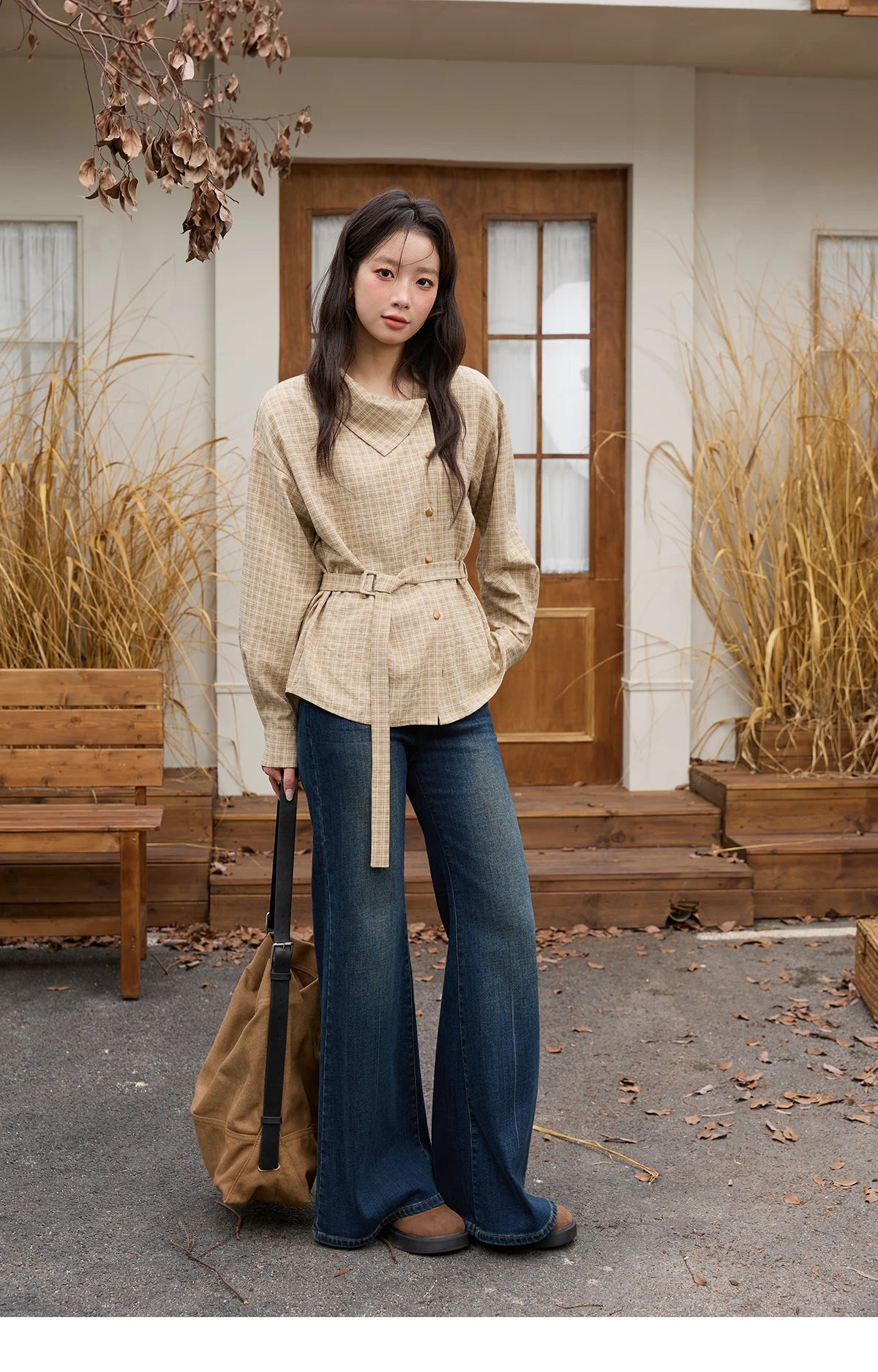 MISHOW Asymmetrical Shirt Belt Design Skew Collar MXE88C2417