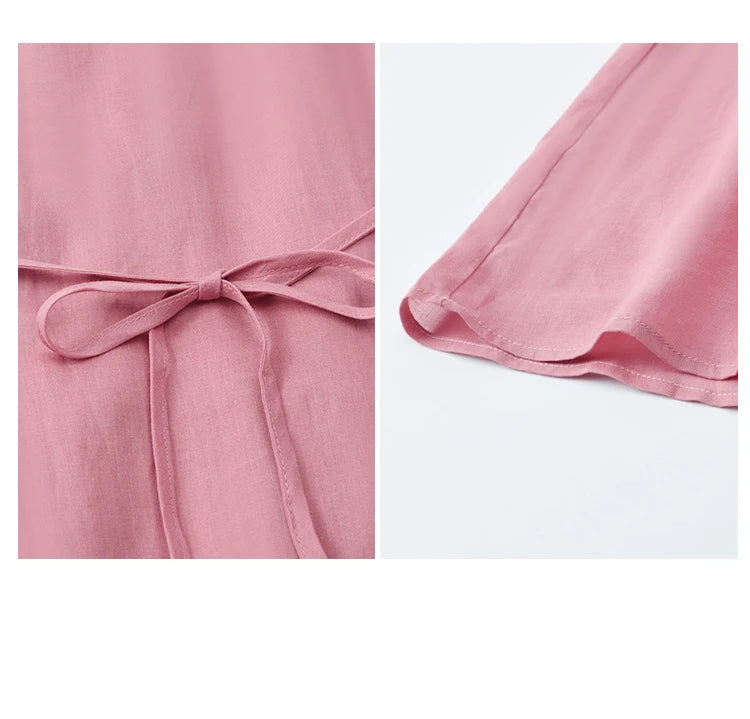 MISHOW Summer Fashion V-neck Dress Woman 2025 New Puff Sleeve Sashes Elegant Pocket Vacation Dresses Ladies Clothing MXE39L2381