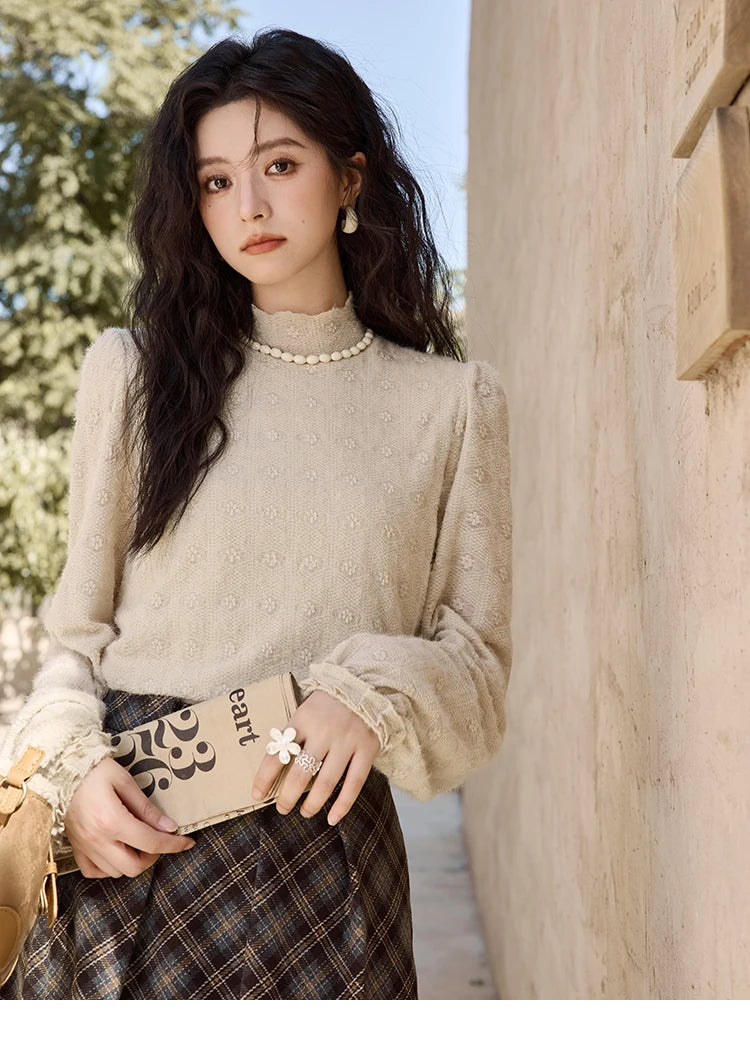 MISHOW Blue Plaid Vest Retro Skirt Separately Women 2024 Winter Retro Plaid Irregular Square Collar Top Midi Skirt MXD44W0454