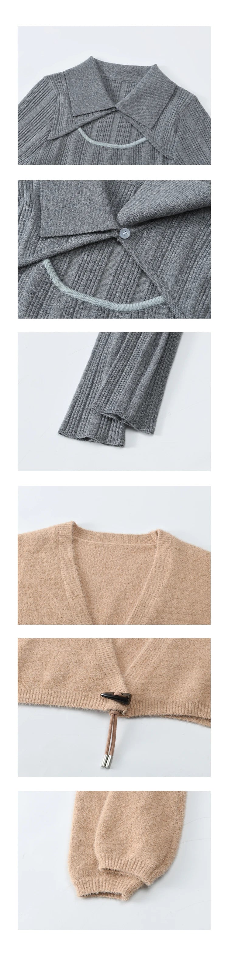 MISHOW Women’s Sweater Top Dress Separately 2024 Fall Winter Fashion Imitation Mink Fur Sweet Coat Knitted Dress MXD45L2043