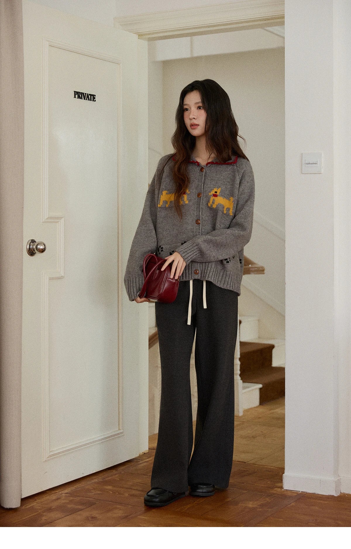 MISHOW Wide-leg Pants for Women 2025 Autumn Winter High Waist Straight Lace-up Loose Pants Retro Casual Slim Pants MXE89K1100