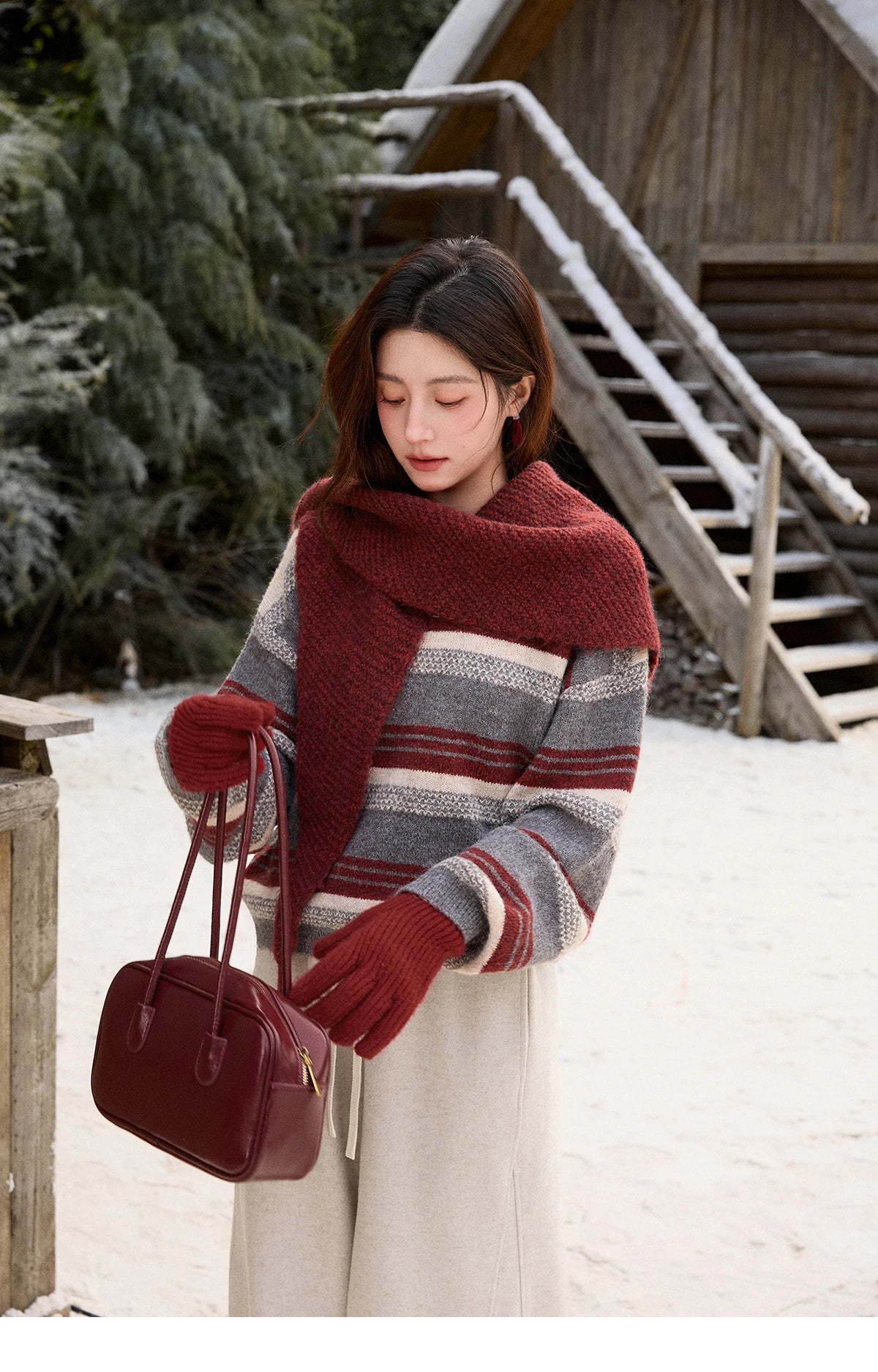 MISHOW Winter Women Knitwear Warm Pullover Sweater Casual Loose Top Knitted Long Sleeve Soft Sweaters Excluding Scarf MXE92Z2828
