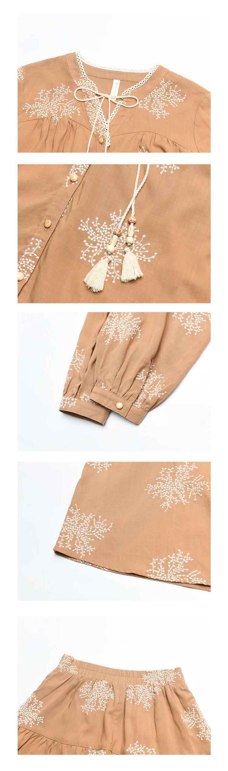 MISHOW French Jacquard Shirt Rear Elastic Waist Flower Bud Skirt Separately 2024 Tassel Lace Up Top Sweet Short Skirt MXD41X1636