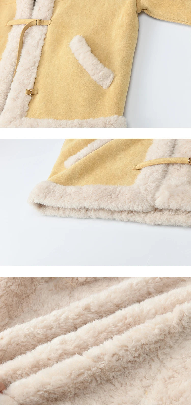 MISHOW  Woman Yellow Jackets 2025 Winter Suede Fur Collar Short Coat Luxury Comfortable Single-breasted Commuter Coat MXE89W0897