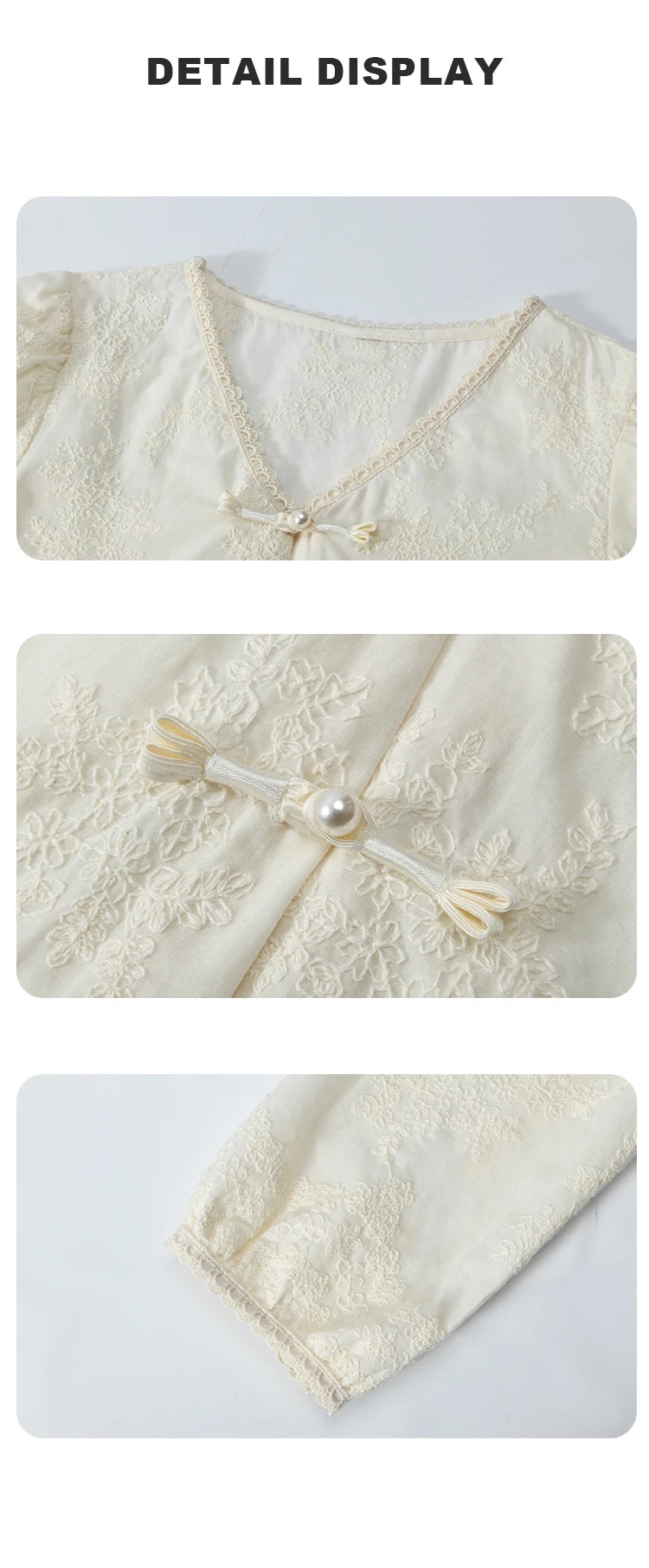 MISHOW Chinese Lace Blouses French Sweet Three-dimensional Embroidery Spring 2024 Button Up V-neck Long Sleeved Top MXD14X1433