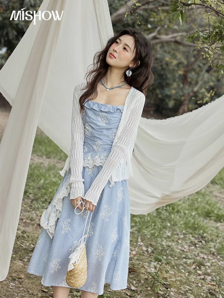 Mishow Print Embroidery Sleeveless Camisole Dress MXE31L2201