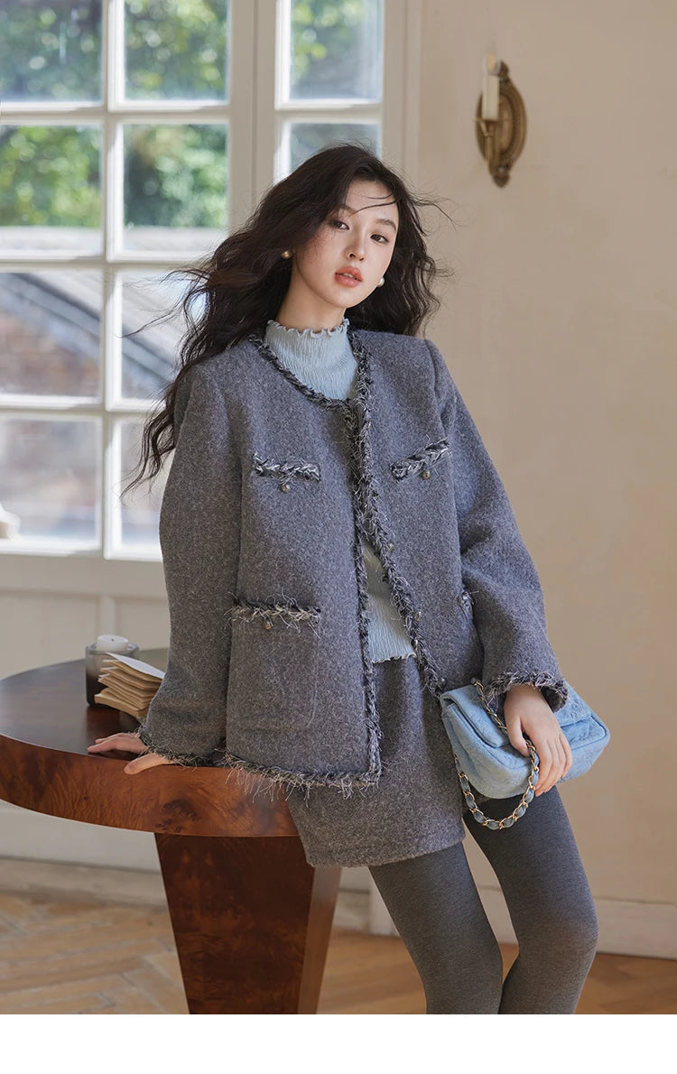 MISHOW Plaid Tweed Jackets Shorts Separately Women Korean Luxruy Gentle Single Breasted Jacket Solid Short Pants MXD35W0489