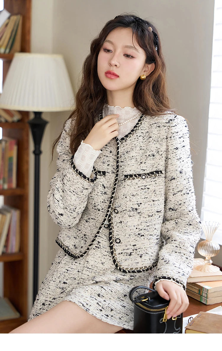 MISHOW Tweed Jacket Short Women Outfits Autumn Separately Cropped New Jacket Shorts Elegant Fashion Office Lady MXC41W0029