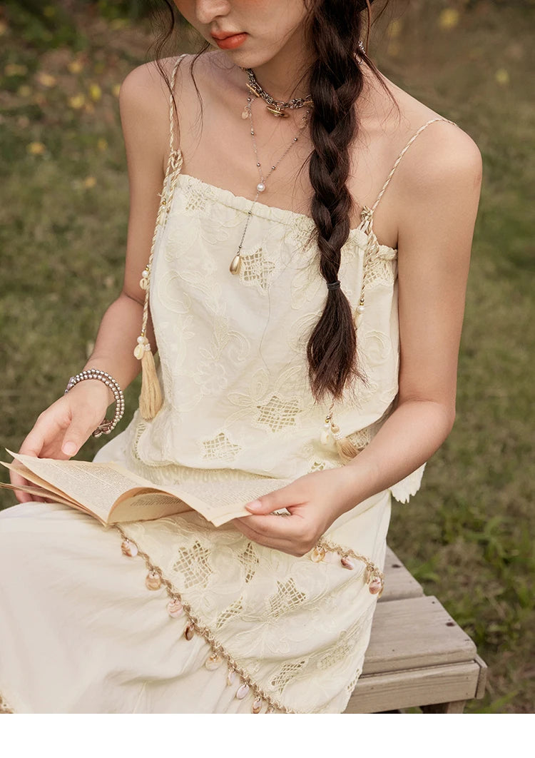 MISHOW Bohemian Summer Camisole Skirt Sets Women 2025 Sleeveless Embroidery Tops Long Skirts Female New Fashion MXE34T0568