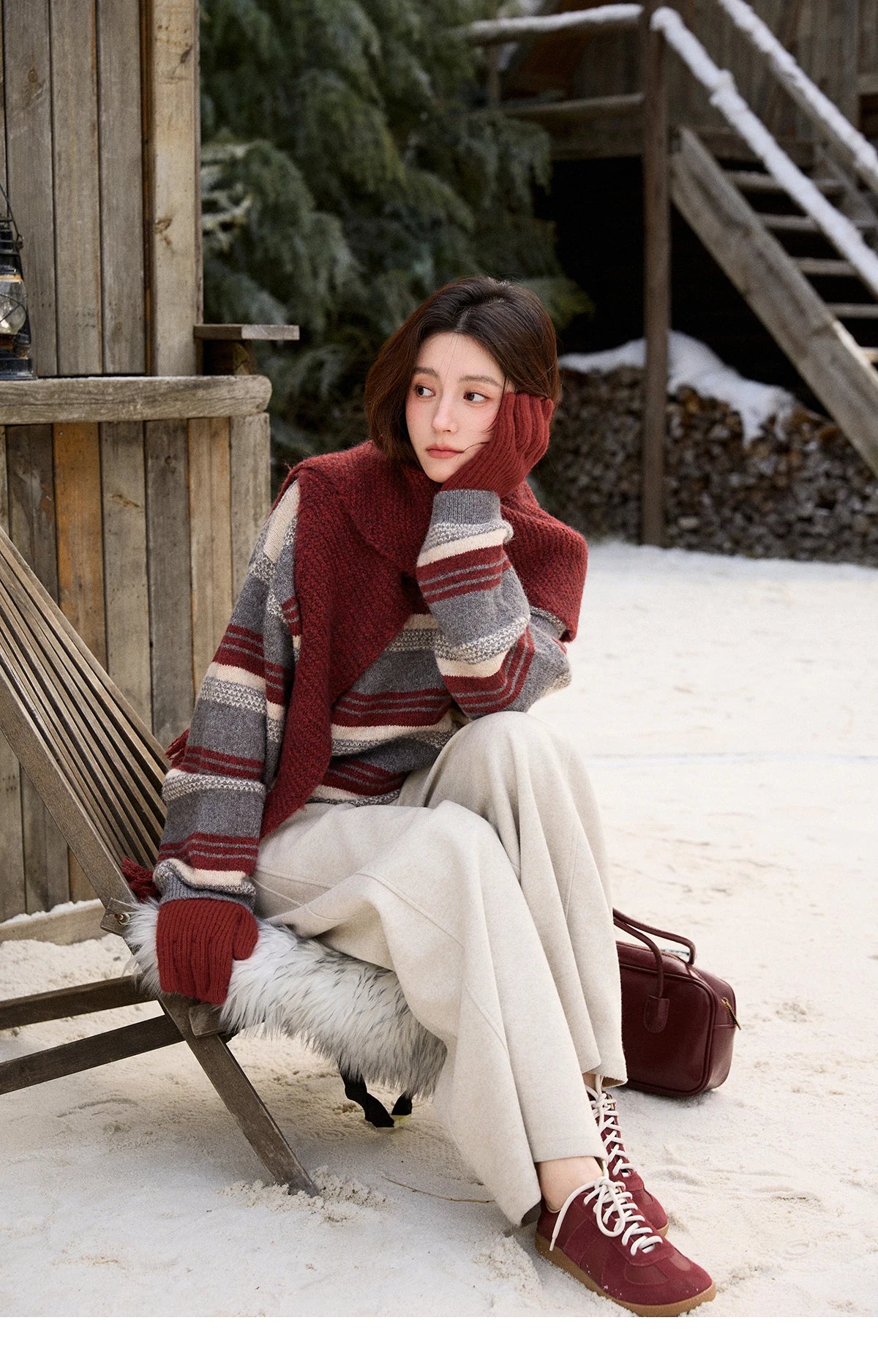 MISHOW Winter Women Knitwear Warm Pullover Sweater Casual Loose Top Knitted Long Sleeve Soft Sweaters Excluding Scarf MXE92Z2828