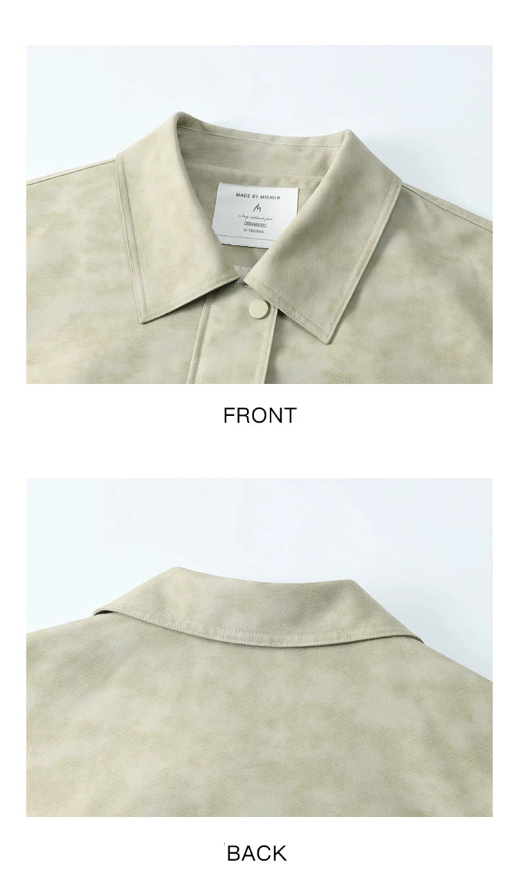 MISHOW Minimalist Short Jacket for Women Spring 2025 Casual Lapel Jacket Zipper Elastic Hem Solid Coats Streetwear MXE13W0715