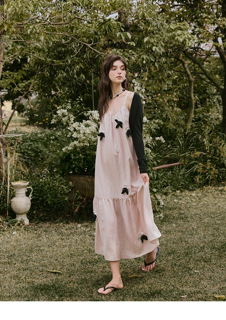 MISHOW Holiday Long Camisole Dress Women Summer 2025 Sleeveless Flower Pleated High Waist Dresses Woman New Fashion MXE31L2191