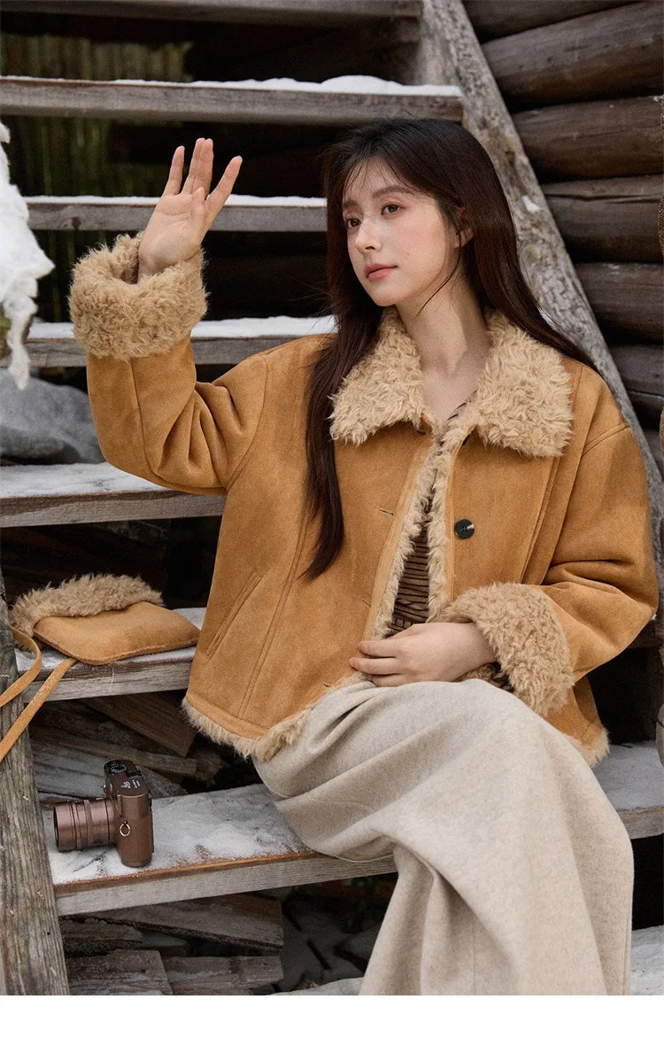 MISHOW  Women's Winter Pants 2025 Retro Trousers with Three-dimensional Pleats Pants Pocket Decoration Wide Leg Pants MXE90K1129