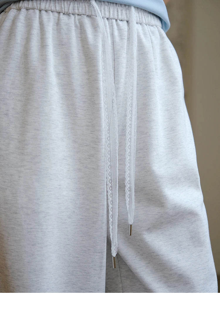 MISHOW Light Grey High Waist Pants Women 2025 Summer Casual Straight Elastic Waist Wide Leg Pants Women's Clothing MXE31K0901