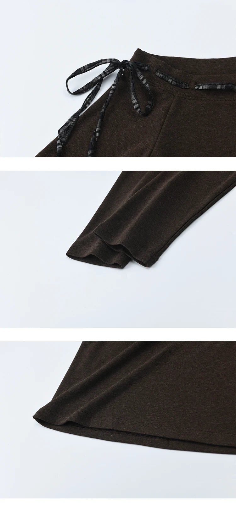 MISHOW Slant Shoulder Knitted Top for Women Autumn 2025 Drak Brown Plaid Strap Design Tops Casual Knitted Base Top MXE45T1402