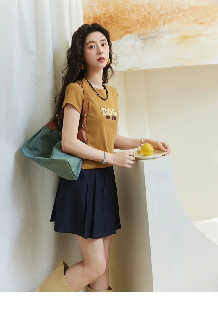Mishow Cartoon Print Round Neck Tee MXE13T0495