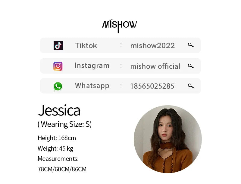 MISHOW New Ruffled Edge Knitted Pullovers for Woman 2025 Retro Slim V-neck Ribbon Knit Top Cmfortable Winter Clothes MXE86Z2728