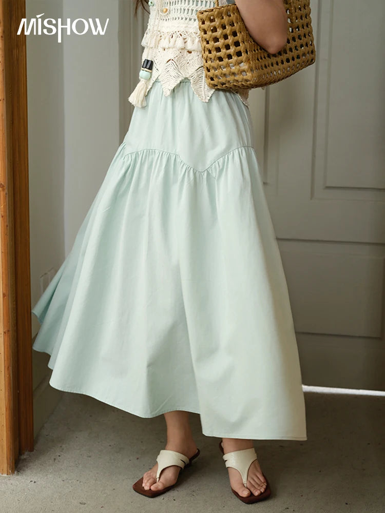 MISHOW High Waist A-Line Skirt Slim Elastic Waist MXE37B0749