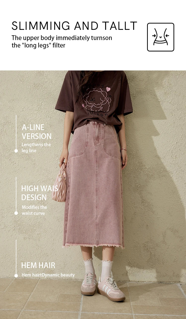 MISHOW Casual Spring Summer Skirt Women New 2025 Solid High Waist Slim Denim Skirts Female Fashion Straight Clothing MXD44B0506