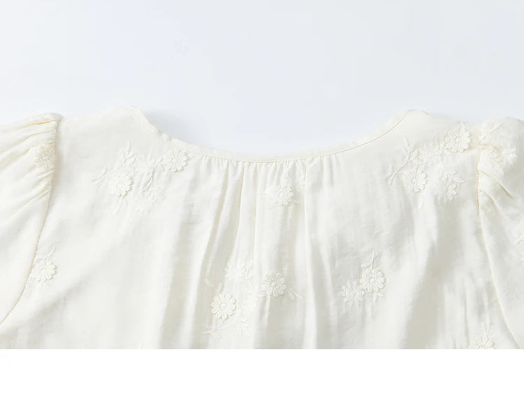 MISOHW Bohemian Solid Women's Summer Dress New 2025 Short Sleeve V-neck Shell Lace Midi Dresses for Woman Fashion MXE33L2195