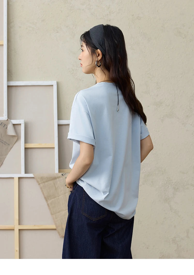 MISHOW Print Summer T-shirts Women 2025 Short Sleeve Round Neck Flocked Puppy Loose Shirt Female Casual Versatile Top MXE33T0542