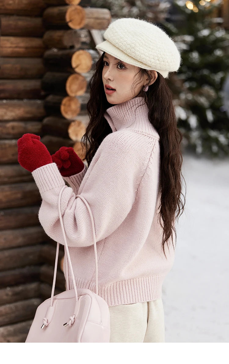 MISHOW Love Heart Button Sweater Color Clash Women Winter Clothing Knitted Cardigan Loose Versatile Thick Warm Tops MXD58Z1127
