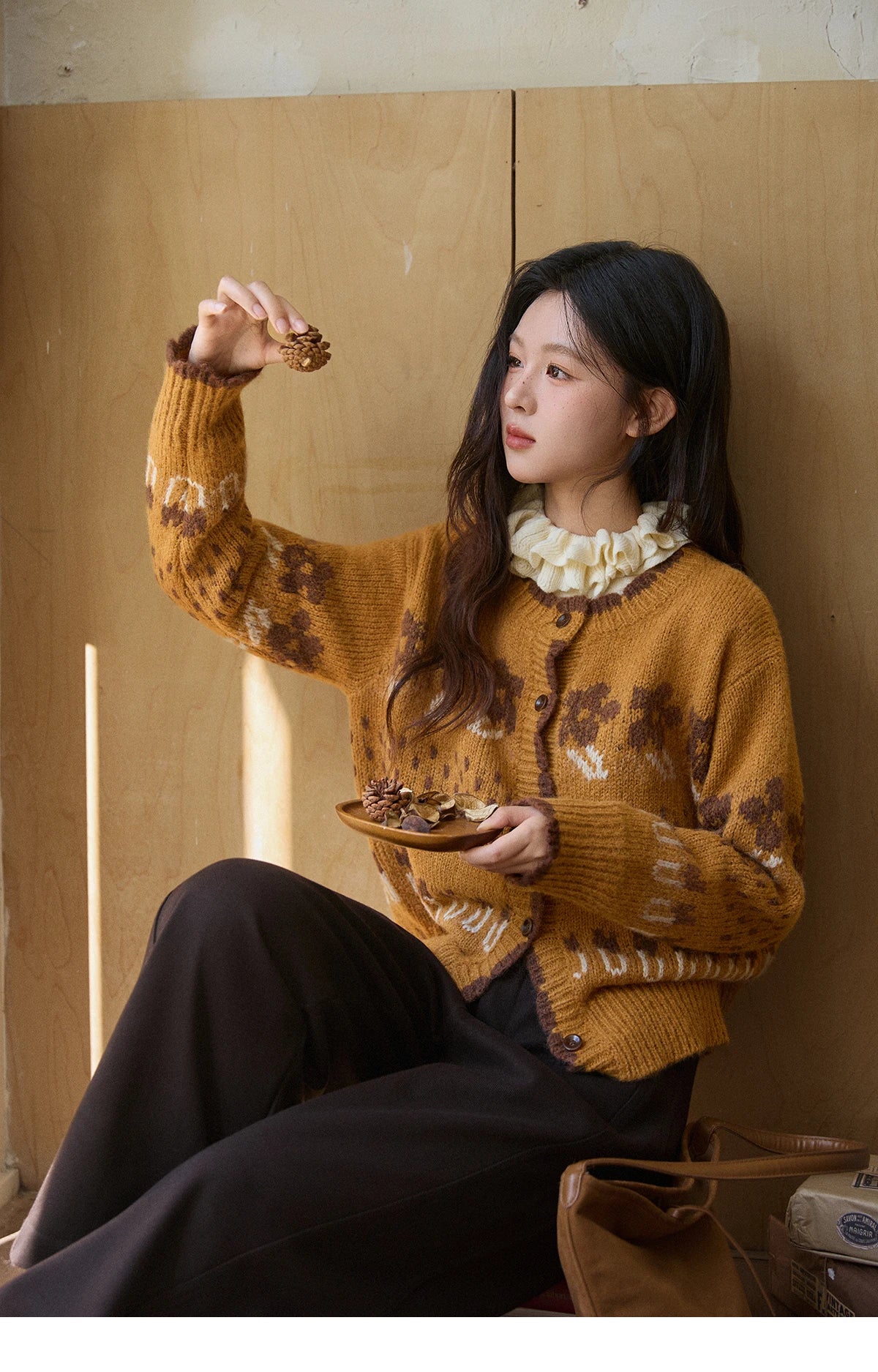 MISHOW Winter 2025 Turtleneck Knit Pullover for Women Thick Warm Fuzzy Cardigan Coat Outerwear Chic Streetwear MXE87Z2699