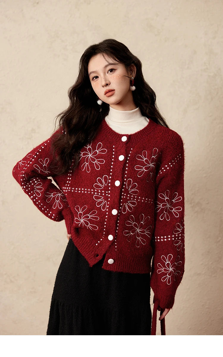 MISHOW Splicing Knitted Skirt For Women 2025 Spring New Korean Lace Loose Elegant Slim Temperament Pleated Long Skirt MXD59B0632