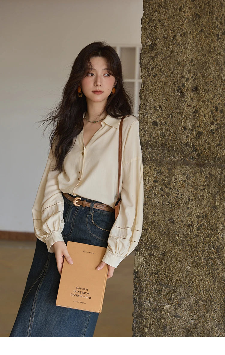 MISHOW High Waist Slim Denim Skirt for Women Autumn 2025 Fashion Pocket Skirt Rear Hem Split Casual Skirt Office Lady MXE41B2379