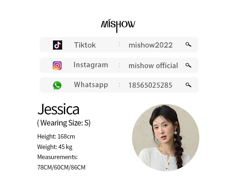 MISHOW Short Sleeved Knitted T-shirt for Women Summer 2025 Twisted Design Dopamine Button Tees Slim Breathable Top MXE34Z1243