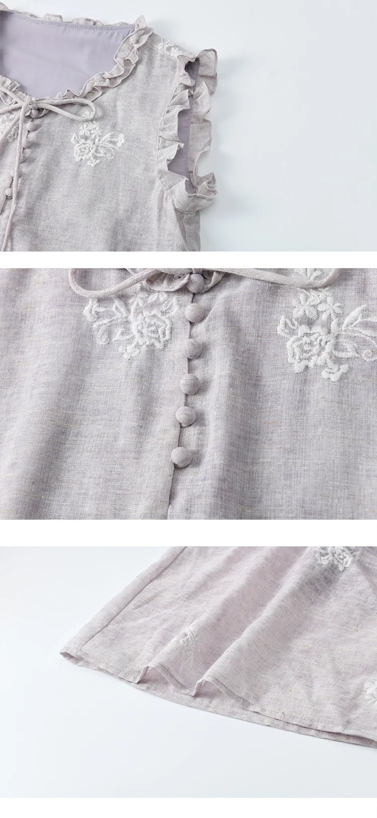 MISHOW Summer Embroidered Dress for Women 2025 New Round Neck Ruffled Sleeveless A-line Midi Dresses Female Fashion MXE33L2231