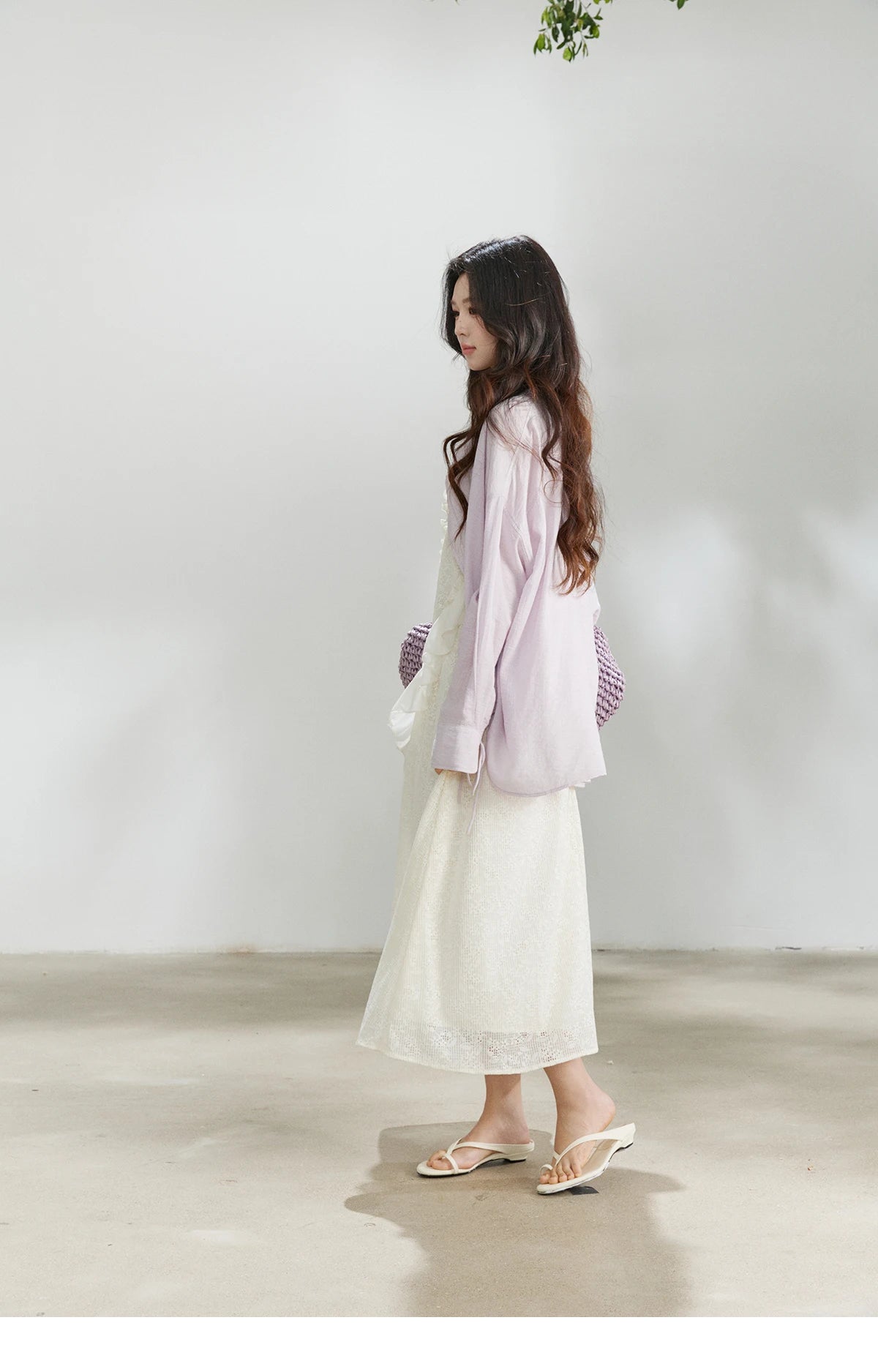 MISHOW Women's Cream Irregular Lace Slip Dress 2026 Spring V-Neck Ruffled Maxi Dresses Casual A-line Romantic Dress MXF108L1005