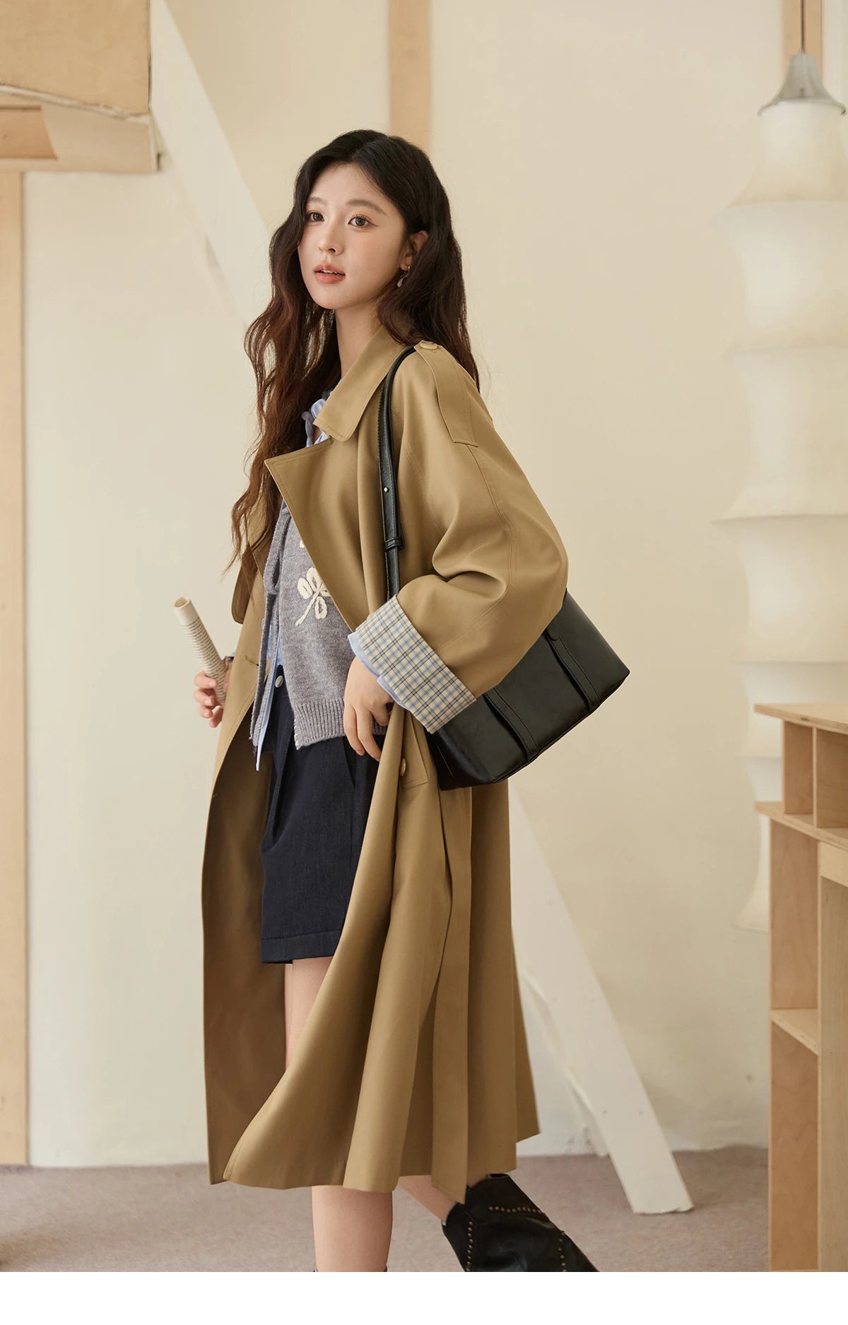 MISHOW 100% Lyocell Women's Blue Shirt 2025 Autumn French Ruffles Long Sleeves Ties Blouse Office Lady Elegant Top MXE45X2484