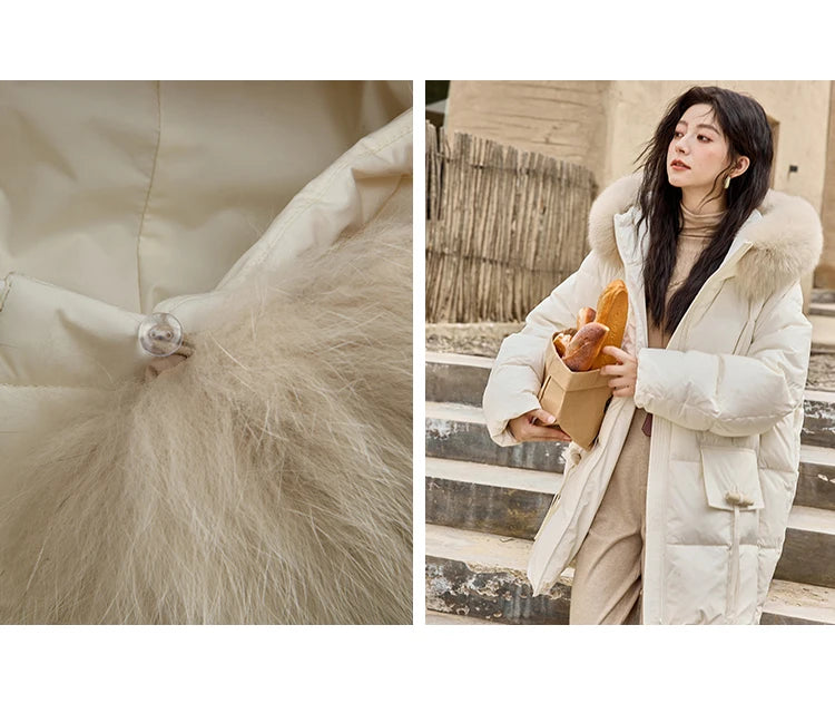 MISHOW Thickened Down Jacket Women's Hooded Zipper Long Sleeved 2024 Winter Korean Basic Warm Sweet Cotton Jacket Top MXD36Y0051